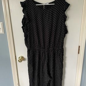 Black polka dot romper
